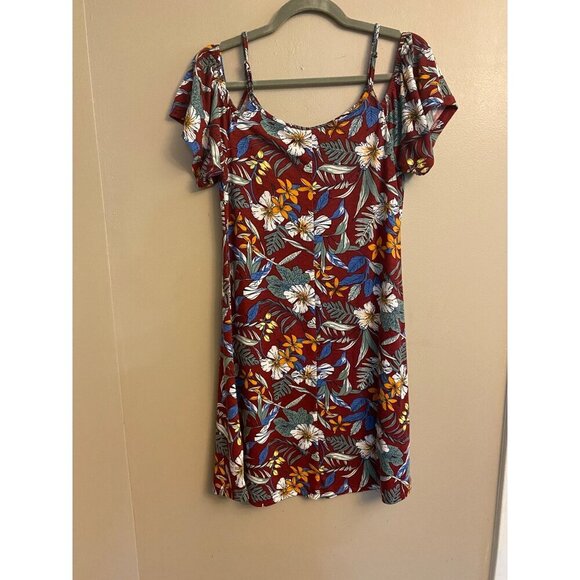 Fashion Collection Floral Print Summer Dress Short Sleeve Spaghetti Straps Small - Picture 2 of 10